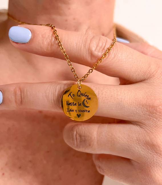 Collar charm acero Mamá